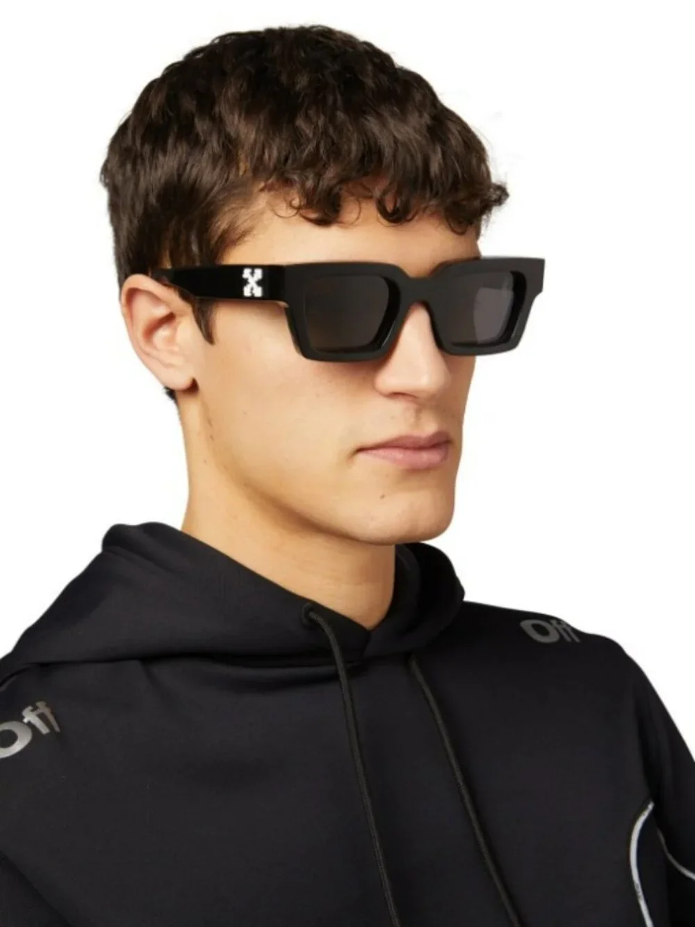 OFF-WHITE OERI008 VIRGIL 1007 BLACK SQUARE DARK GREY SUNGLASSES
